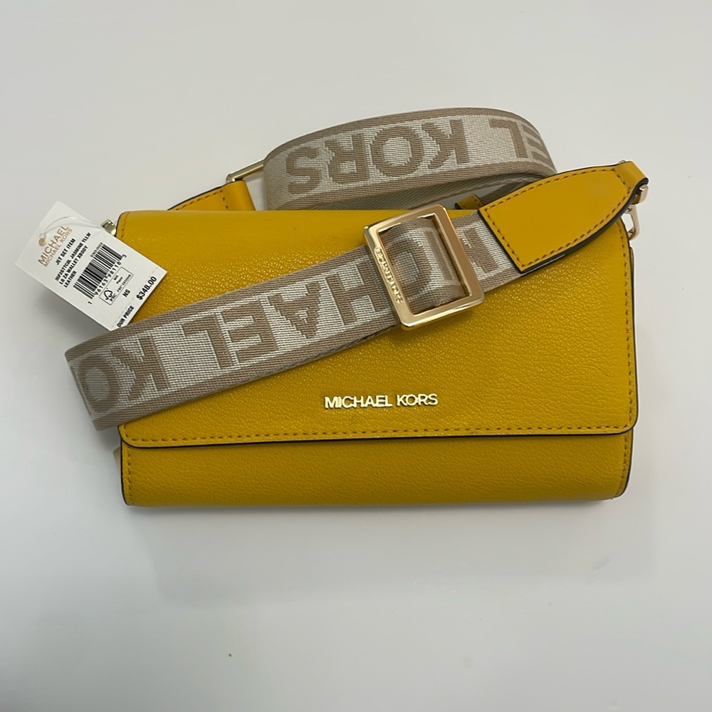 Michael Kors Jasmine yellow crossbody bag